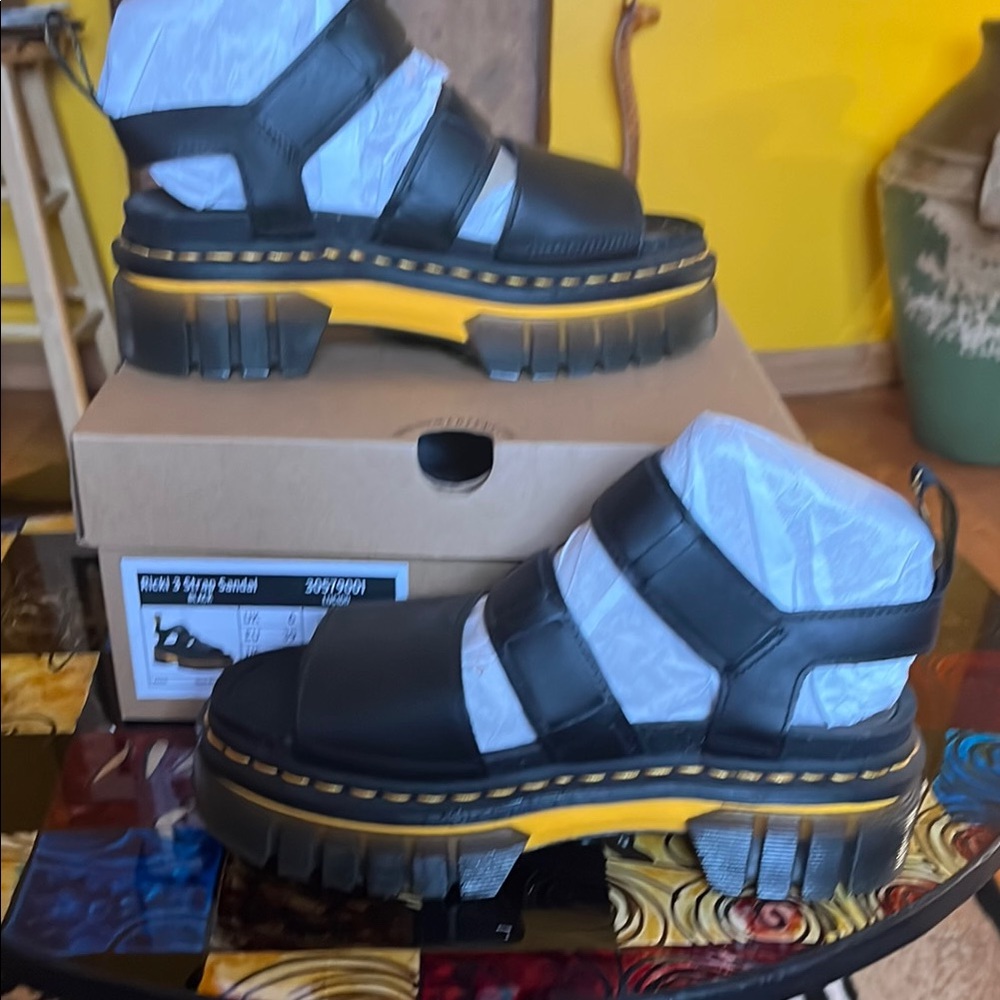 Dr. Martens Black Sandals with Iconic Design